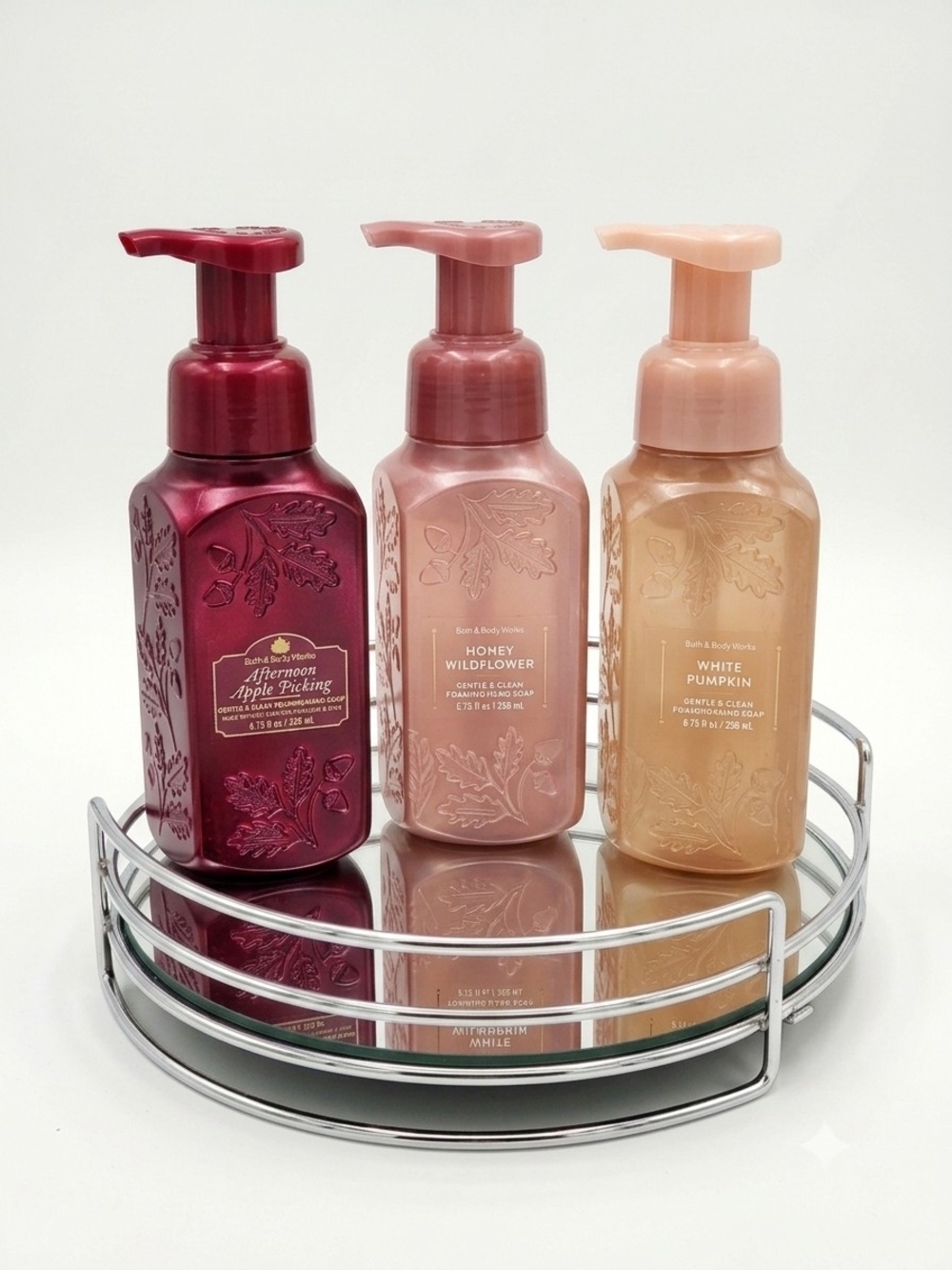 Bath & Body Works Foaming Hand Soap Trio Apple Picking, Honey Wildflower Pumpkin